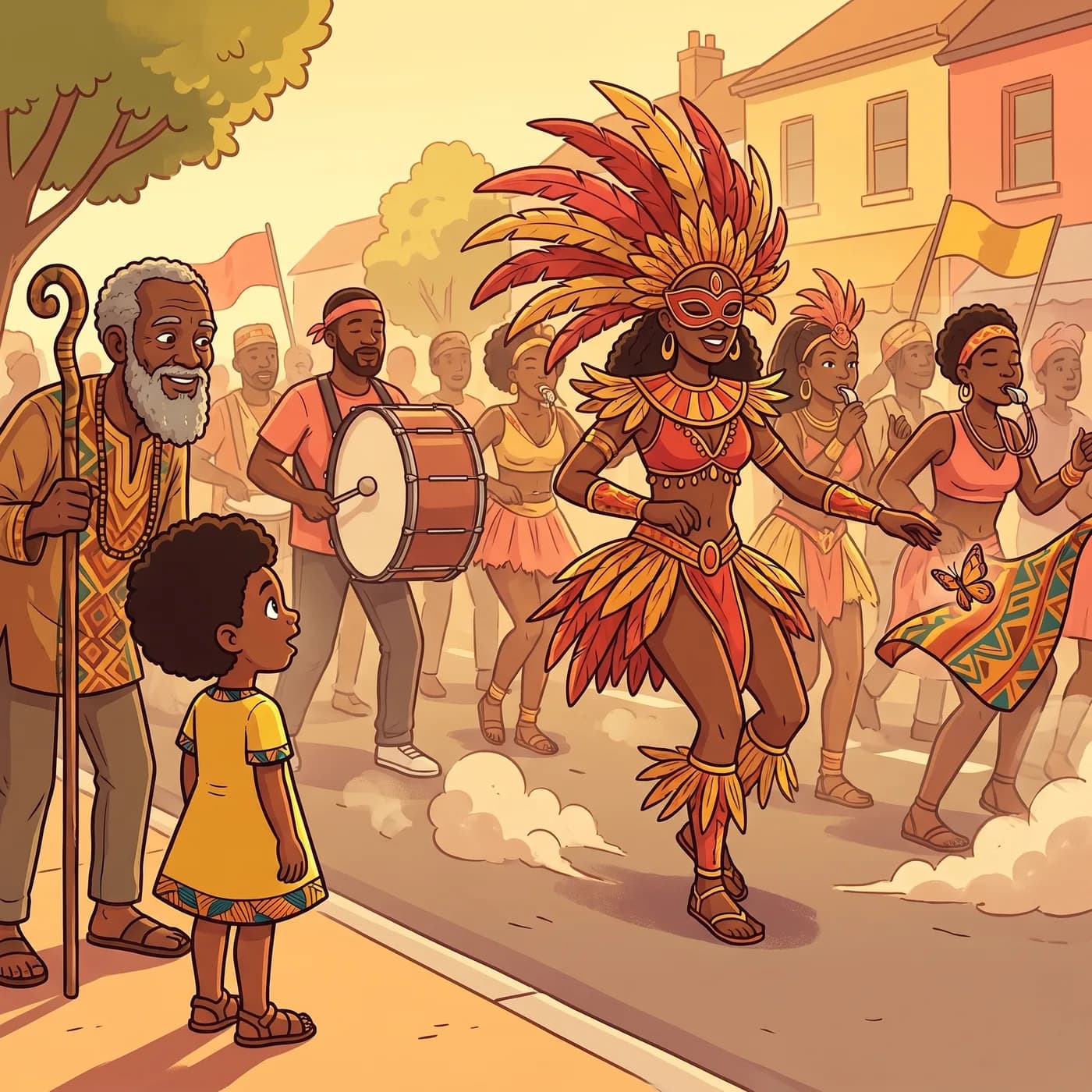 Caribbean heritage illustration showing rich cultural detail