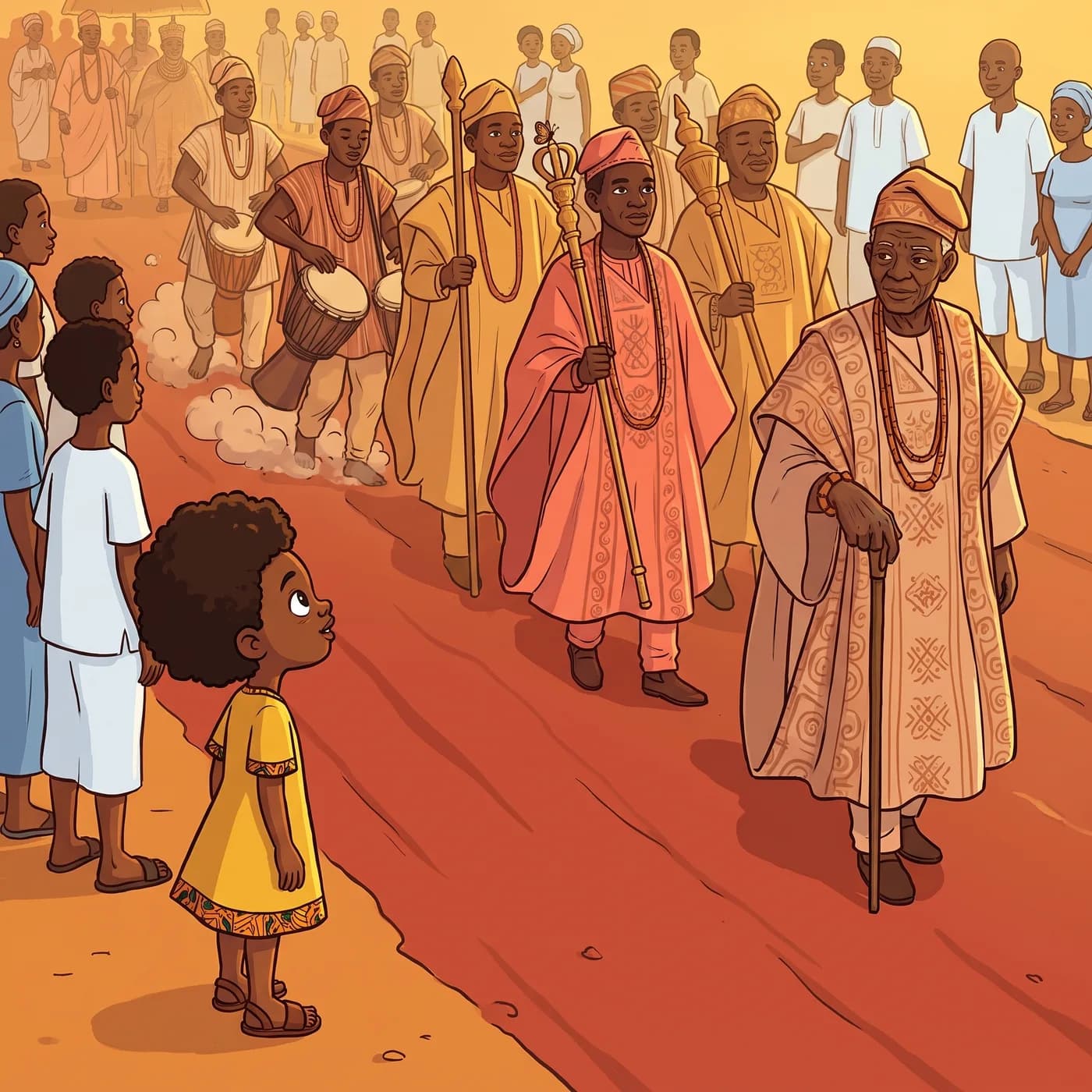 Yoruba heritage illustration showing rich cultural detail